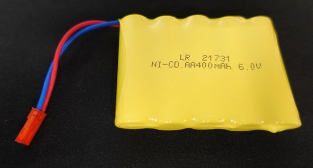Batteri 6,0v NiCd Ni-Cd 400mah - JST stik