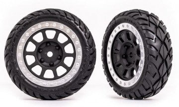 Traxxas 2479G Tires &amp; Wheels Anaconda / Grey Satin w. Chrome Ring 2.2" 2WD Front (2)