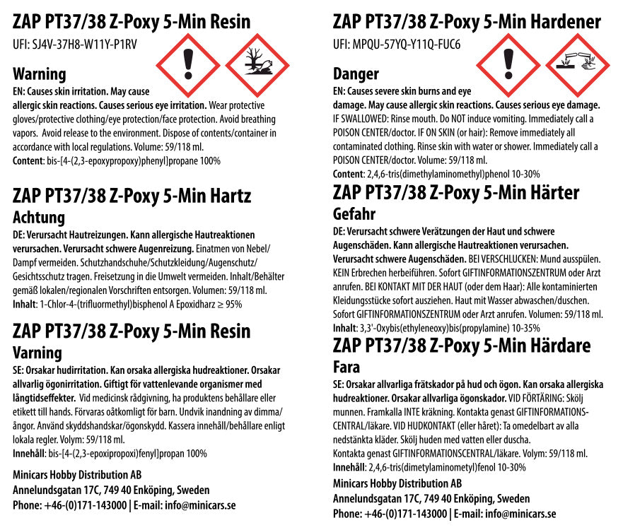 PT-38 Z-Poxy Glue V2 5-min 236.5ml