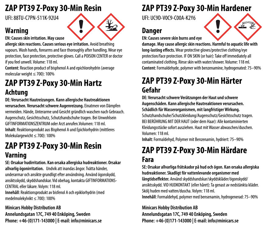 PT-39 Z-Poxy Glue V2 30-min 236.5ml