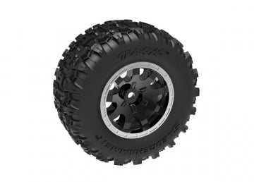 Traxxas 10770-STBLK Tires &amp; Wheels Sledgehammer/ Mini Maxx Satin Black Rear (2)