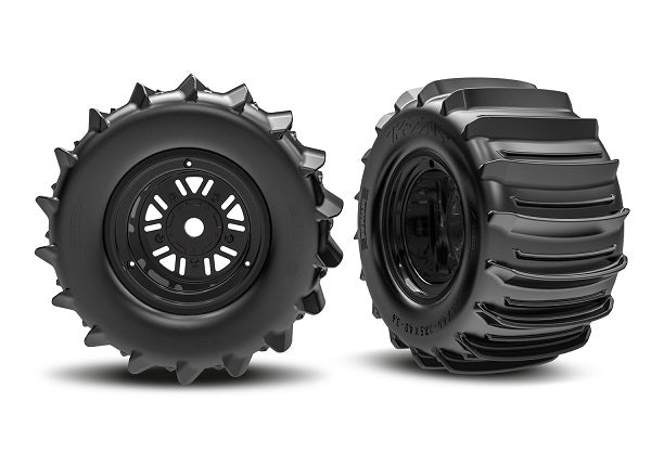 TRAXXAS 10973 Tires &amp; Wheels Paddle / Pro Scale Sand Car Race Black Rear (2)