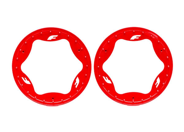 TRAXXAS 10977-RED Beadlock Rings Red Pro Scale Sand Car Race 3.9" Rear Standard (2)