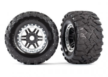TRAXXAS 8972X Tires &amp; Wheels Maxx/Black/Satin Chrome (17mm) 2,8" TSM (2)