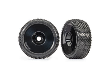 Traxxas 9074-BLK Tires &amp; Wheels Response Pro/ Dish Black 3.0" (2)