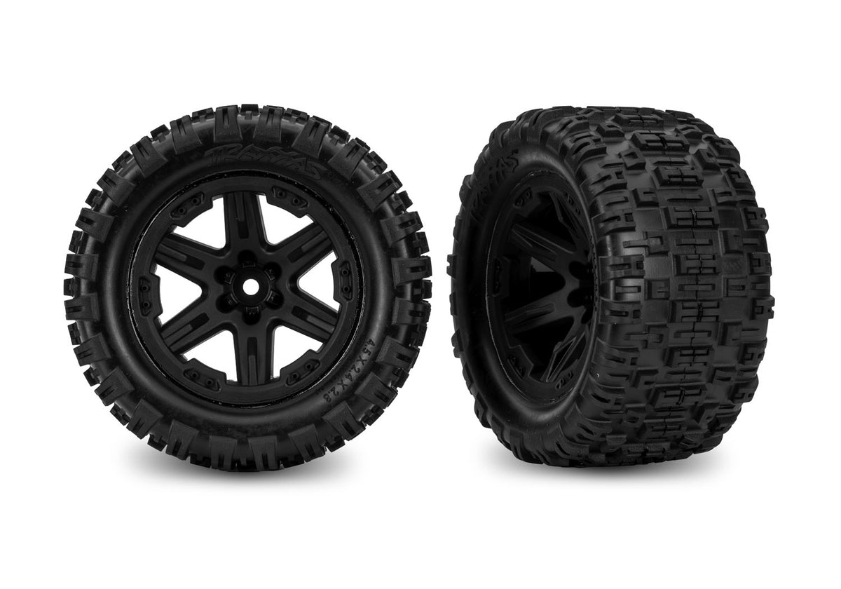 Tires &amp; Wheels Sledgehammer ST/ RXT Black 2.8" 2WD Front TSM (2)