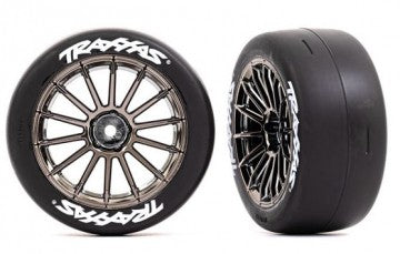 Traxxas 9374R Tires &amp; Wheels 2.0" Touring Slicks Front (2) 4-Tec 3.0