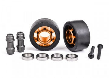 Traxxas 7775T Wheels Alu Orange Wheelie Bar Set Ball Bearings (2) X-Maxx, XRT, Maxx, Sledge