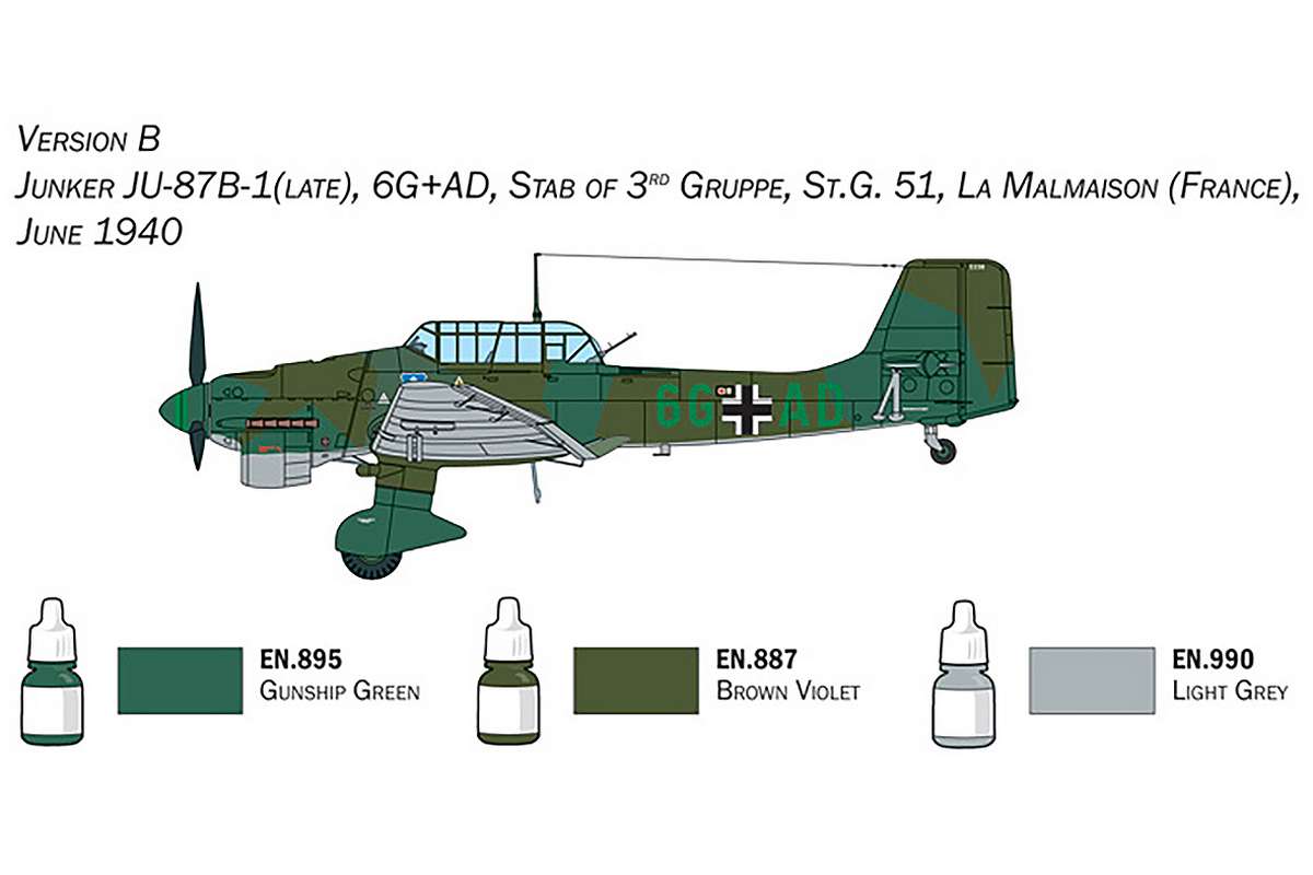 1:72 Complete modeling set Junker JU-87B Stuka