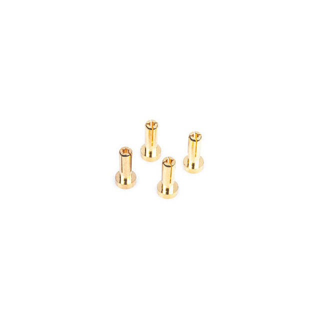 4mm Gold Connectors - 14mm length (4 pcs.)