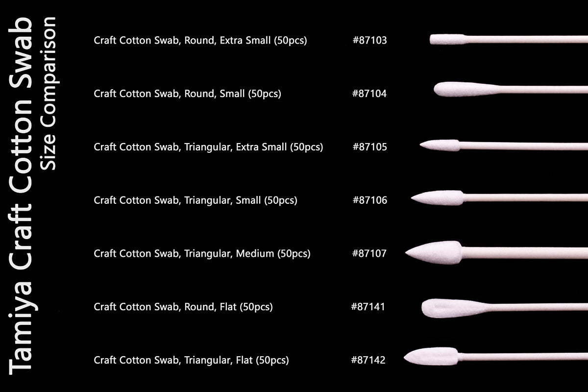 Craft Cotton Swab, Round, Flat (50pcs)