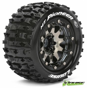 Tire & Wheel MT-PIONEER 1/10 Black Chrome Beadlock (1/2) Soft MFT