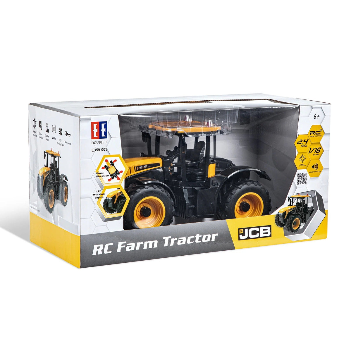 Stor JCB fjernstyret traktor med lys og lyd.