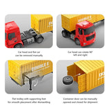 Lang fjernstyret truck med dobbelt container vogn