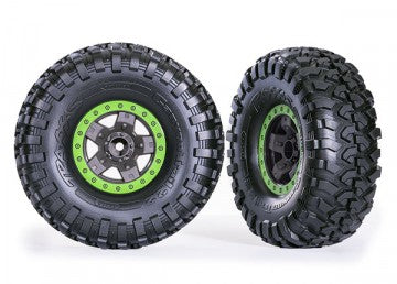 Traxxas 8181-GRN Tires &amp; Wheels Canyon Trail/TRX-4 Black 2.2" Green (2)