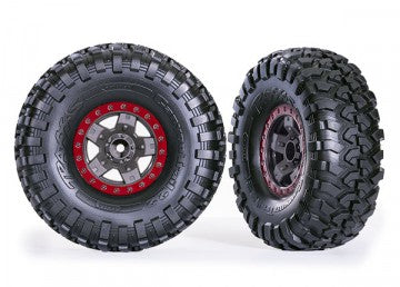 Traxxas 8181-RED Tires &amp; Wheels Canyon Trail/TRX-4 Black 2.2" Red (2)