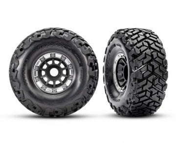 Traxxas 10272-BLK Tires &amp; Wheels Belted Black/Chrome Maxx Slash (2)