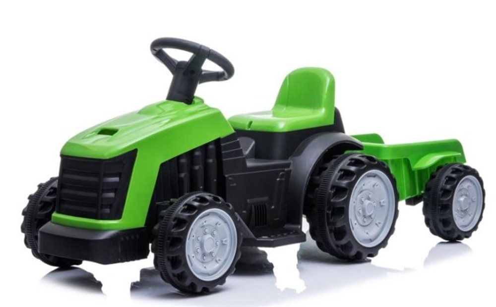 Azeno Farmer Traktor med Släp Grön, 6V