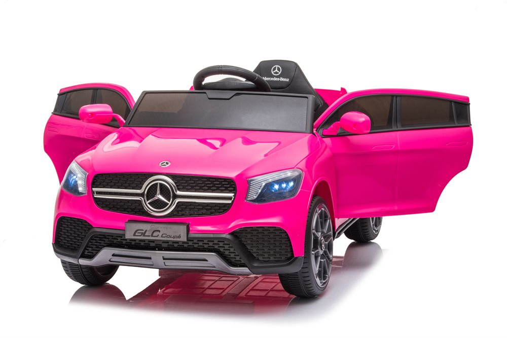 Mercedes GLC Coupé Rosa – Elbil för barn, 4x12V med EVA-däck och lädersäte