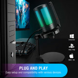 FIFINE A6NEO Condenser RGB USB Microphone, Black