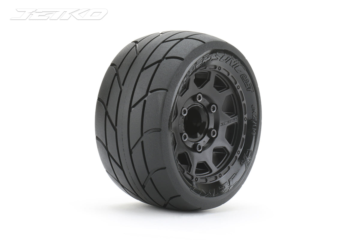 Jetko EX Tyre ST SuperSonic Slick Black Wheel 2.8" Hex12-14-17mm (2)