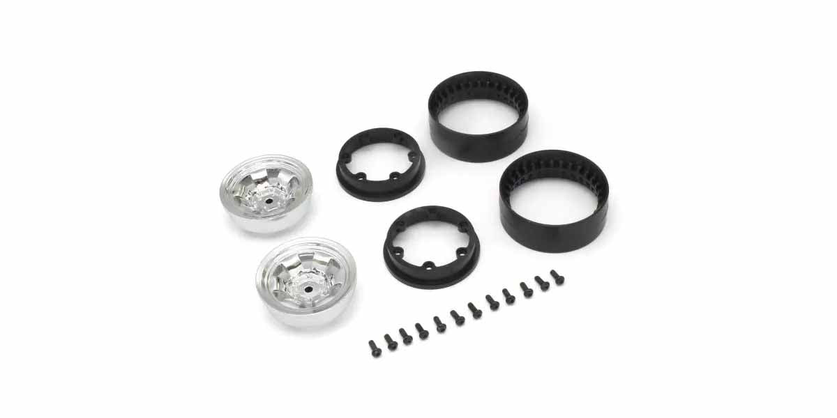Kyosho KC10 Bead-lock 1.9 inches Spoke Chrome Wheels (2)