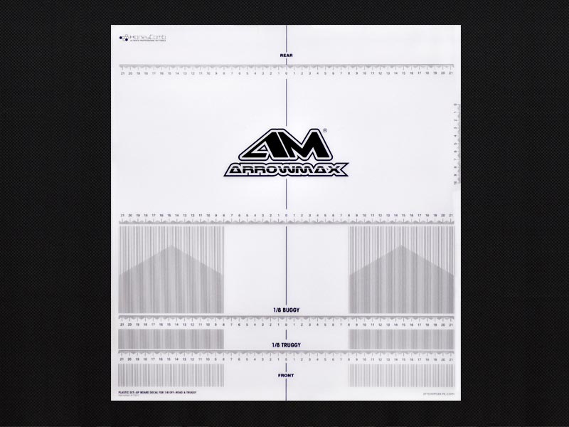 ARROWMAX AM170075 - PLASTIC SETUP BOARD DECAL FOR 1:8 OFFROAD & TRUGGY
