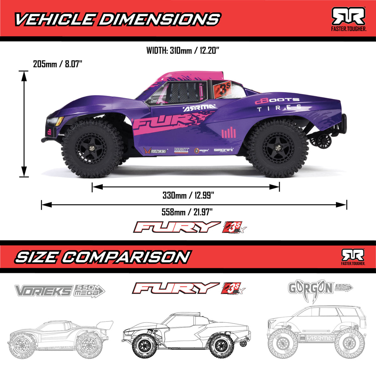 1/10 FURY 223S DSC 2WD RTR Brushless Short Course Truck