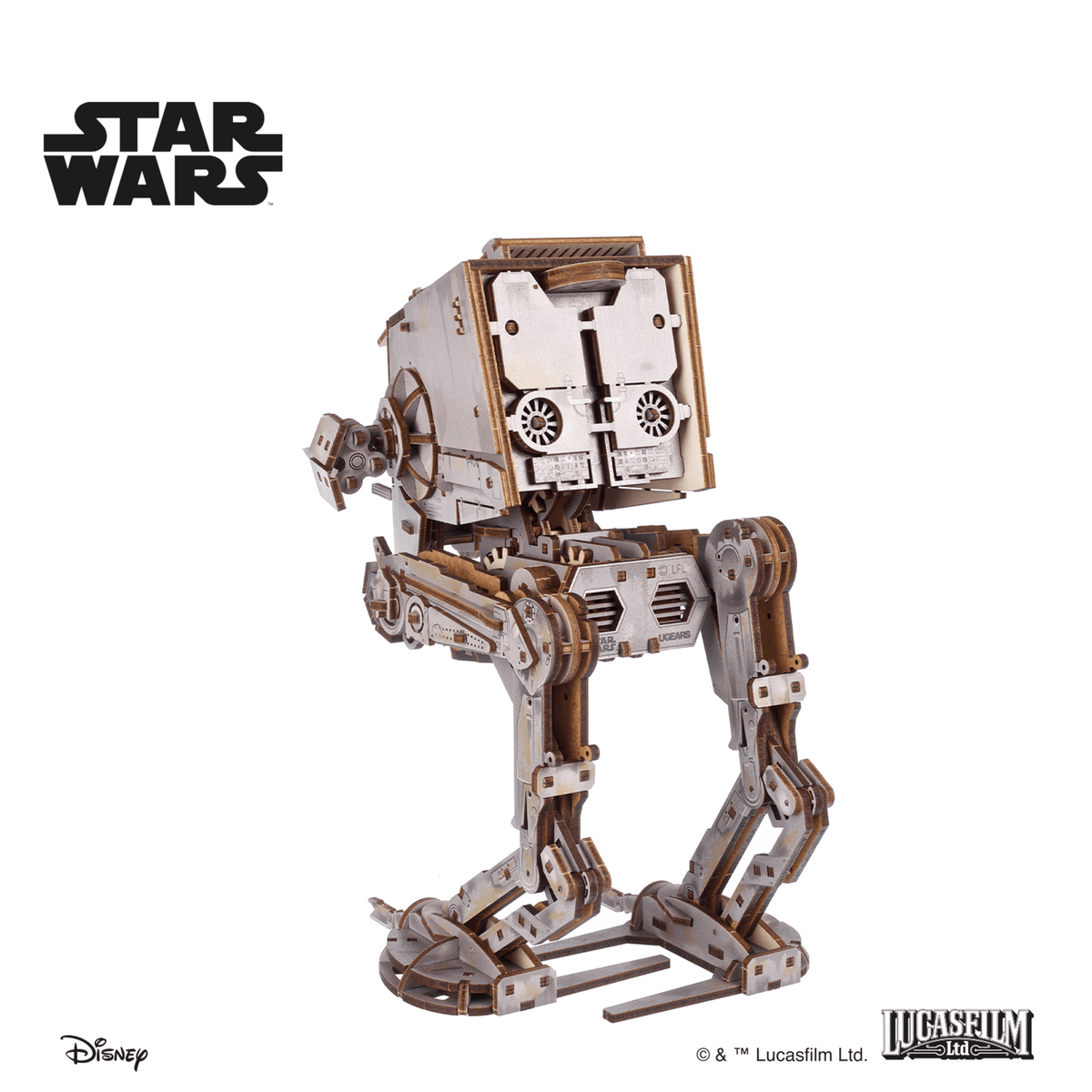 UGEARS Star Wars AT-ST Walker – 3D træbyggesæt med gangmekanisme (370 dele)