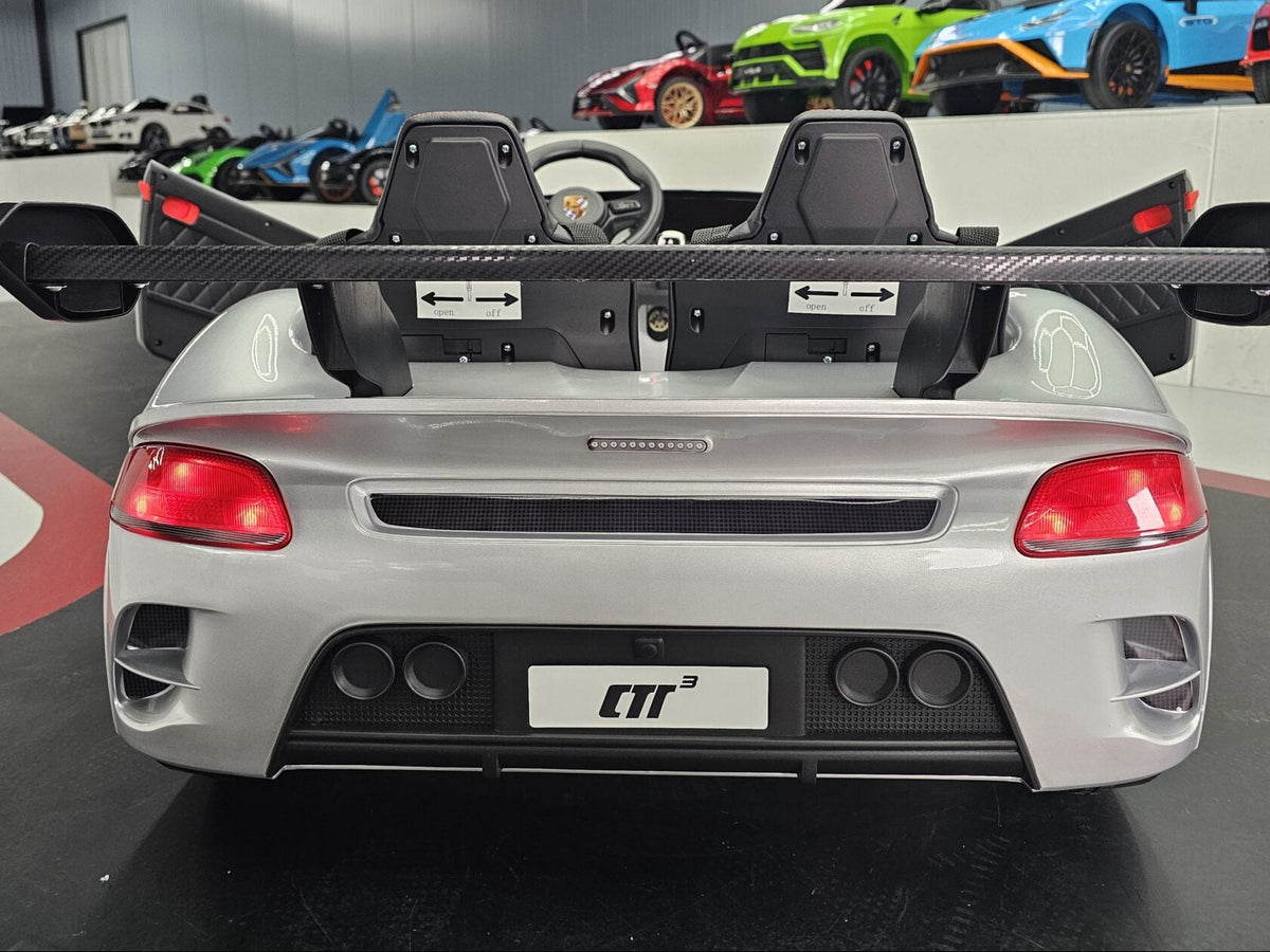 Porsche RUF 24V elbil för barn – 2 personer, metallic silver