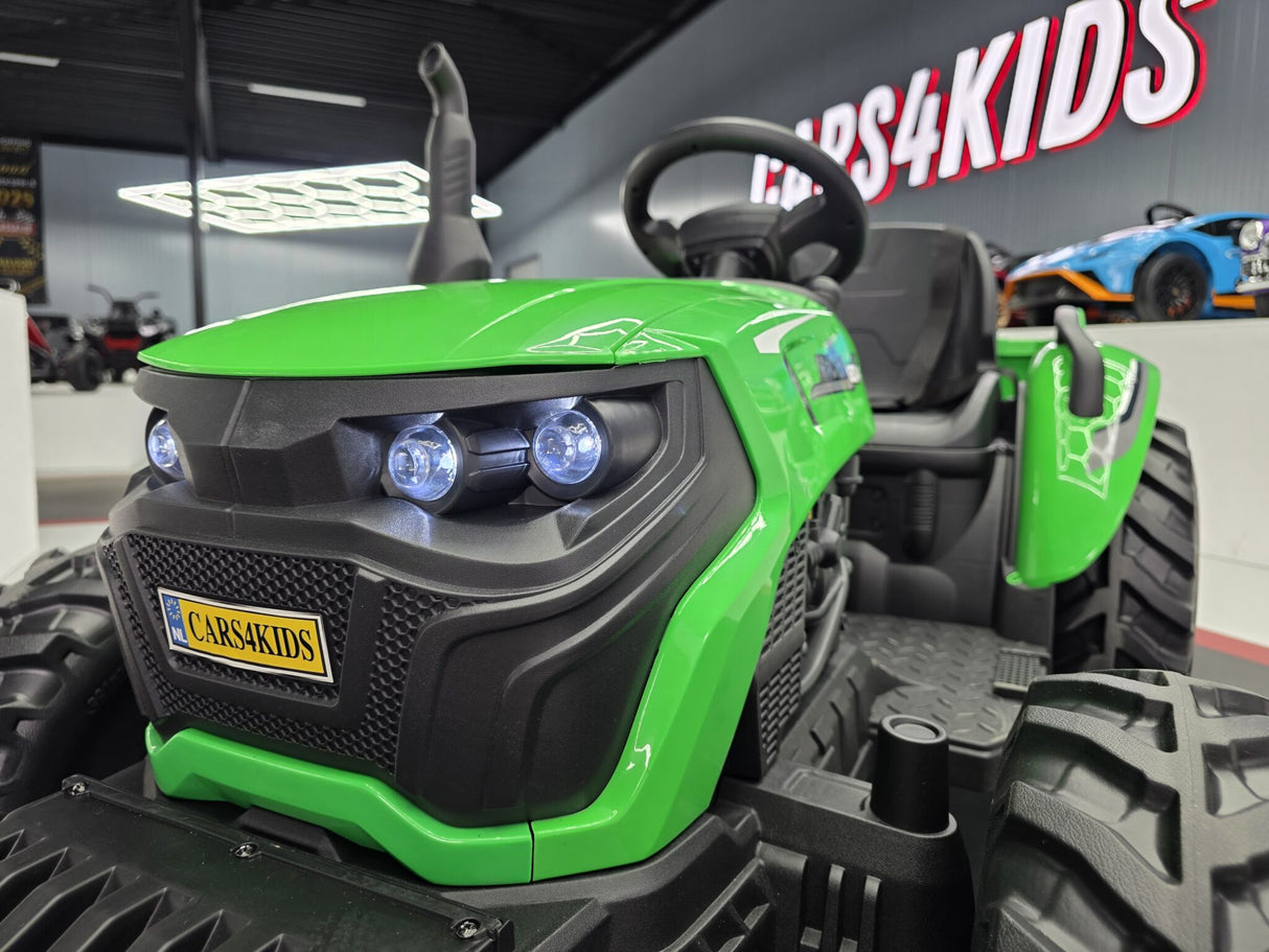Børnetraktor 24 volt med anhænger m. fjernbetjening