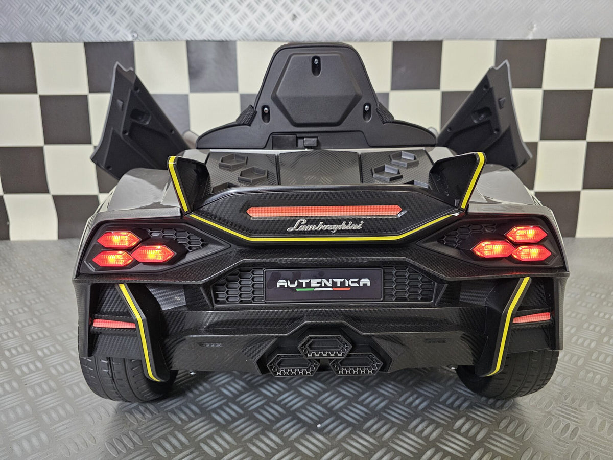 Lamborghini Auténtica 12V elbil för barn – 1 person, metallic grå
