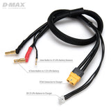 Charge Lead 4/5mm 2S CAR LiPo to XT60 12AWG 500mm