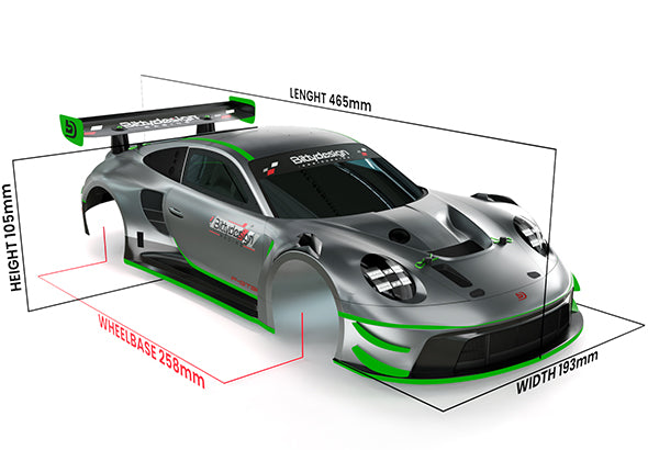 P-GT3R 1/10 GT Clear Body 190mm