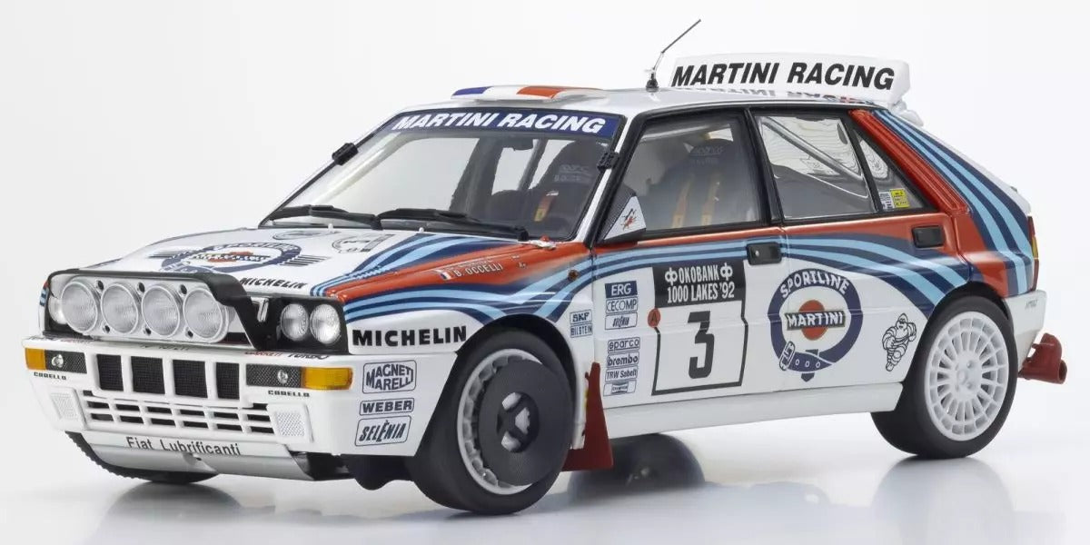 Kyosho 1:18 Lancia Delta Integrale Evo 1000 Lakes 1992 Martini Nr.3