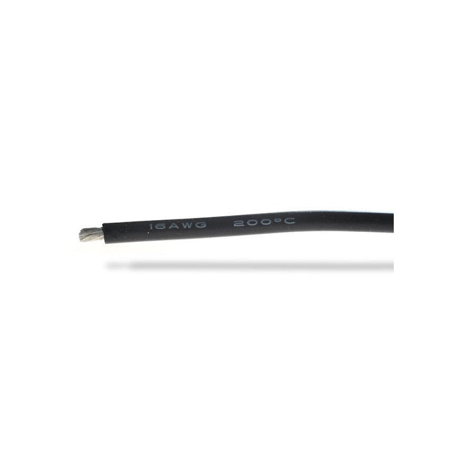 16AWG (1,32mm²) silicone wire, black - 1m