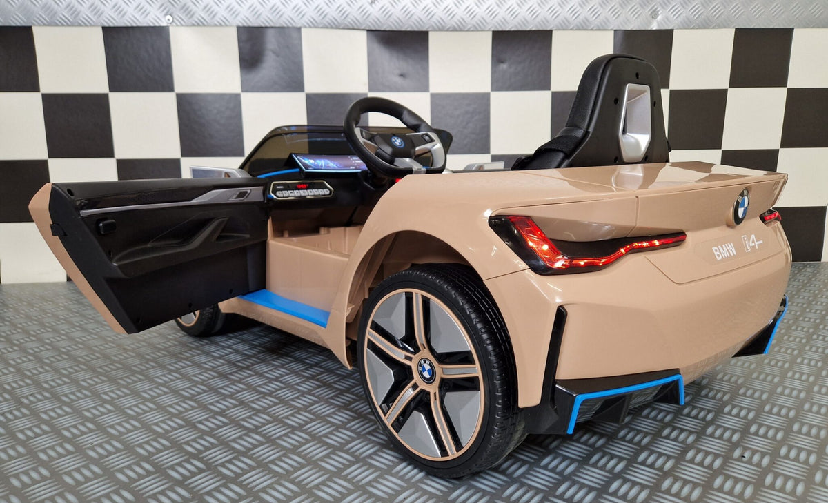 BMW i4 12V elbil til børn – champagne