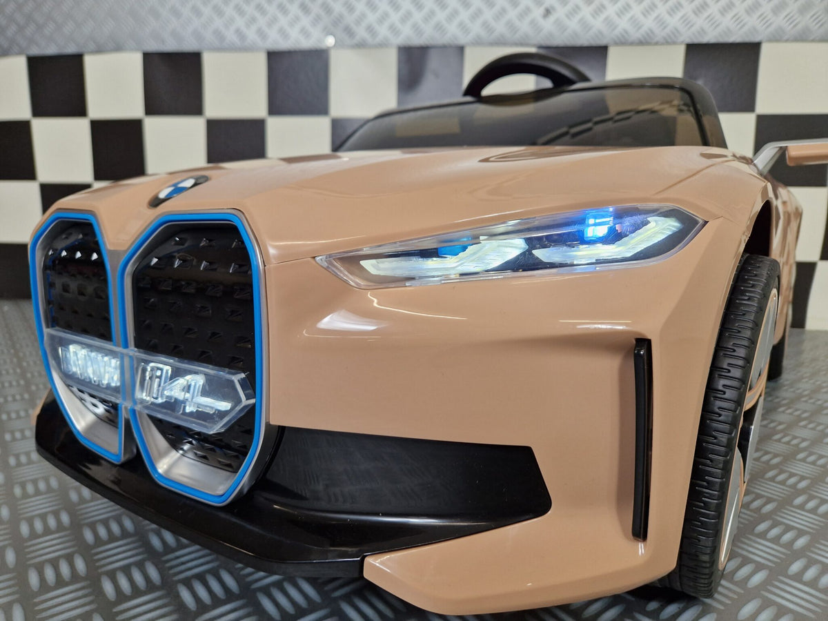 BMW i4 12V elbil til børn – champagne