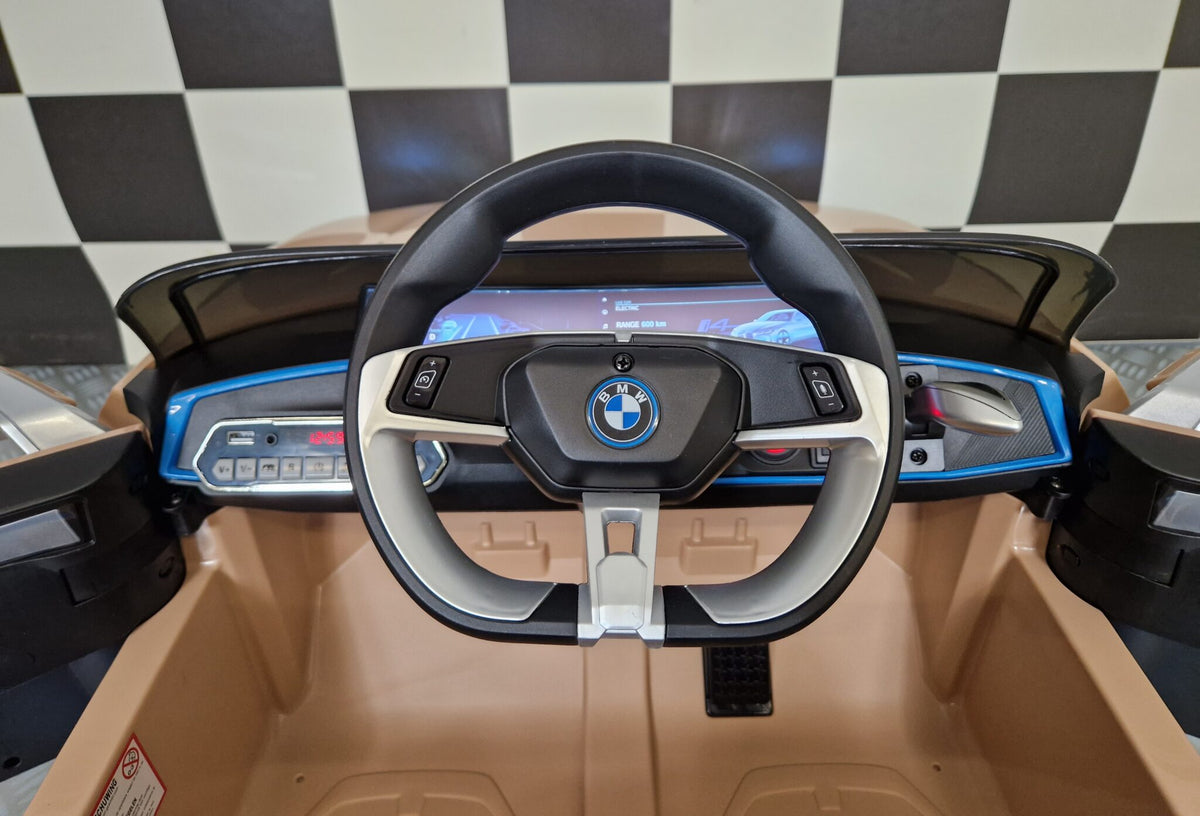 BMW i4 12V elbil til børn – champagne
