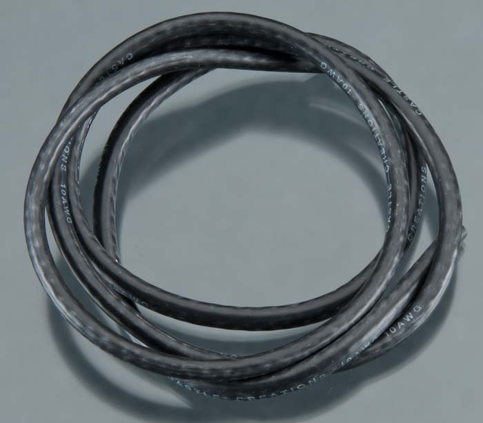 WIRE, 36", 10 AWG, BLACK