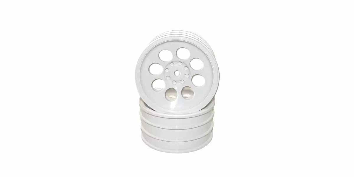 Kyosho Optima Mid White 50mm Front 8 Holes Wheel (2)