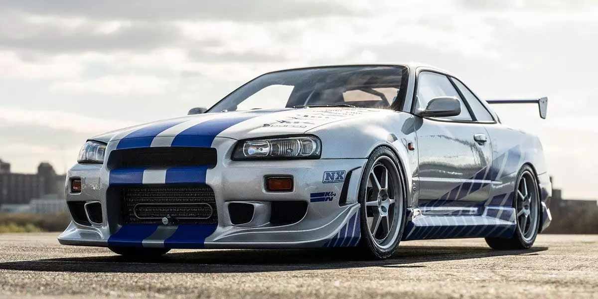 Kyosho 1:12 Resin Nissan GT-R 2001 Fast & Furious Silver/Blue Stripes