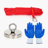 Stanlord Fishing Salvage Magnet 340kg with anti-slip gloves and 20m rope