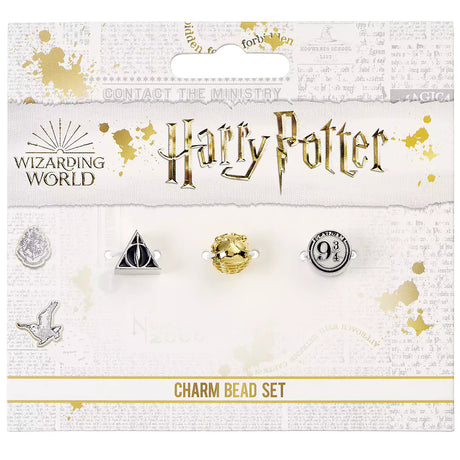 Harry Potter Set of Charms Deathly Hallows, Golden Snitch, Platform 9 3/4