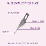 Knife Blade #21 Stainless Steel TiN Coated (5)