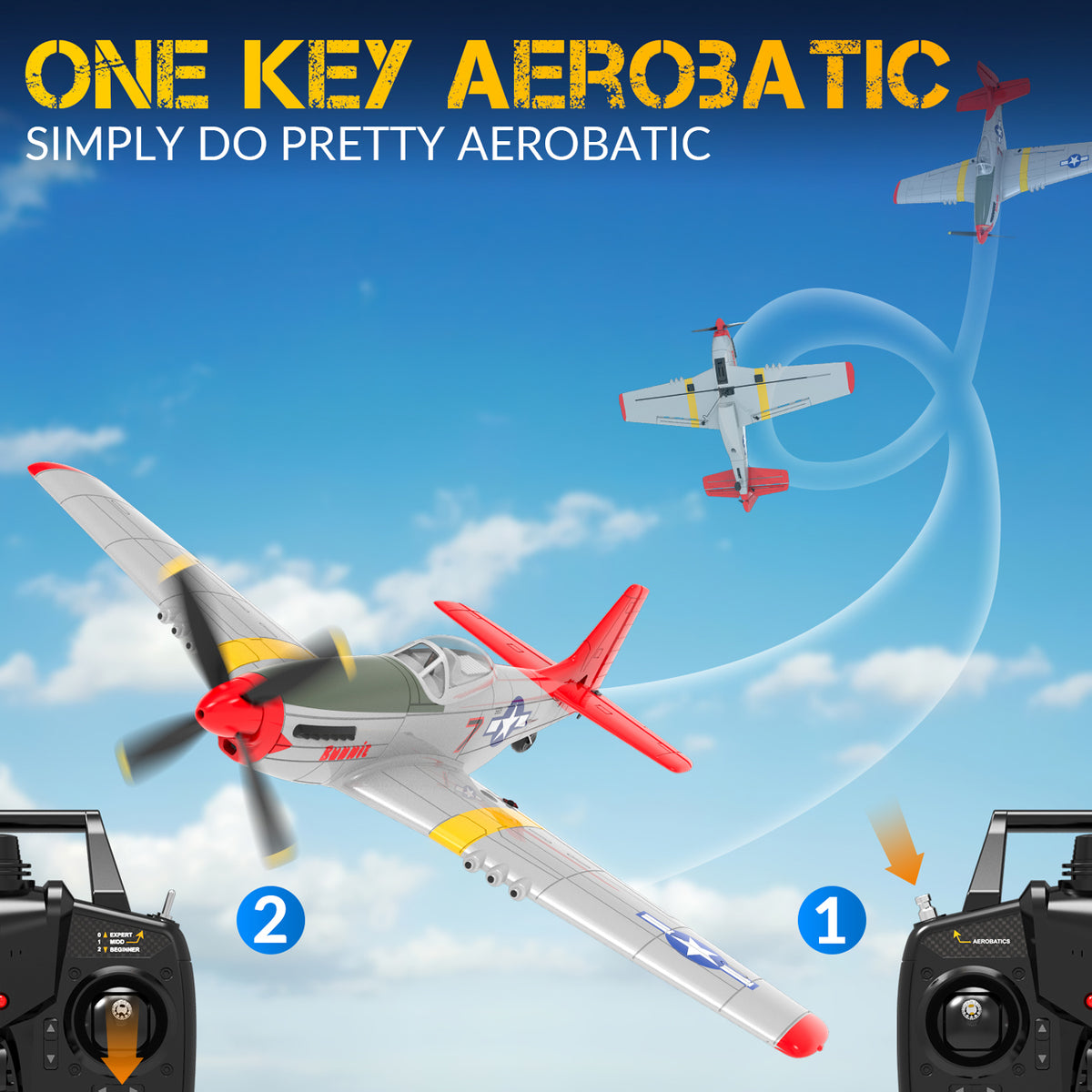 P51D Mustang 4CH Gyro 400mm RTF