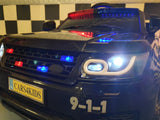 Polisjeep 12V elbil för barn med fjärrkontroll