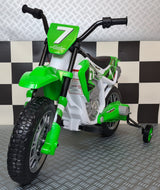 Børnecrossmotorcykel 12 volt grøn