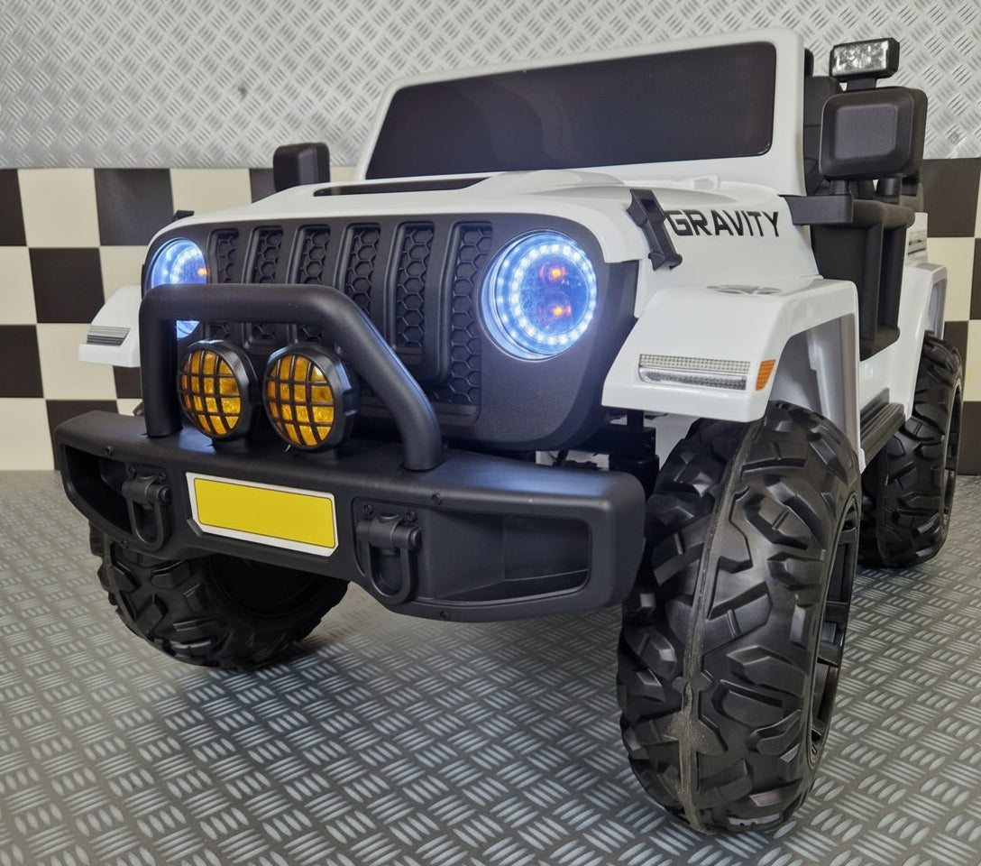 Gravity børnejeep 12V – 2 personer, hvid
