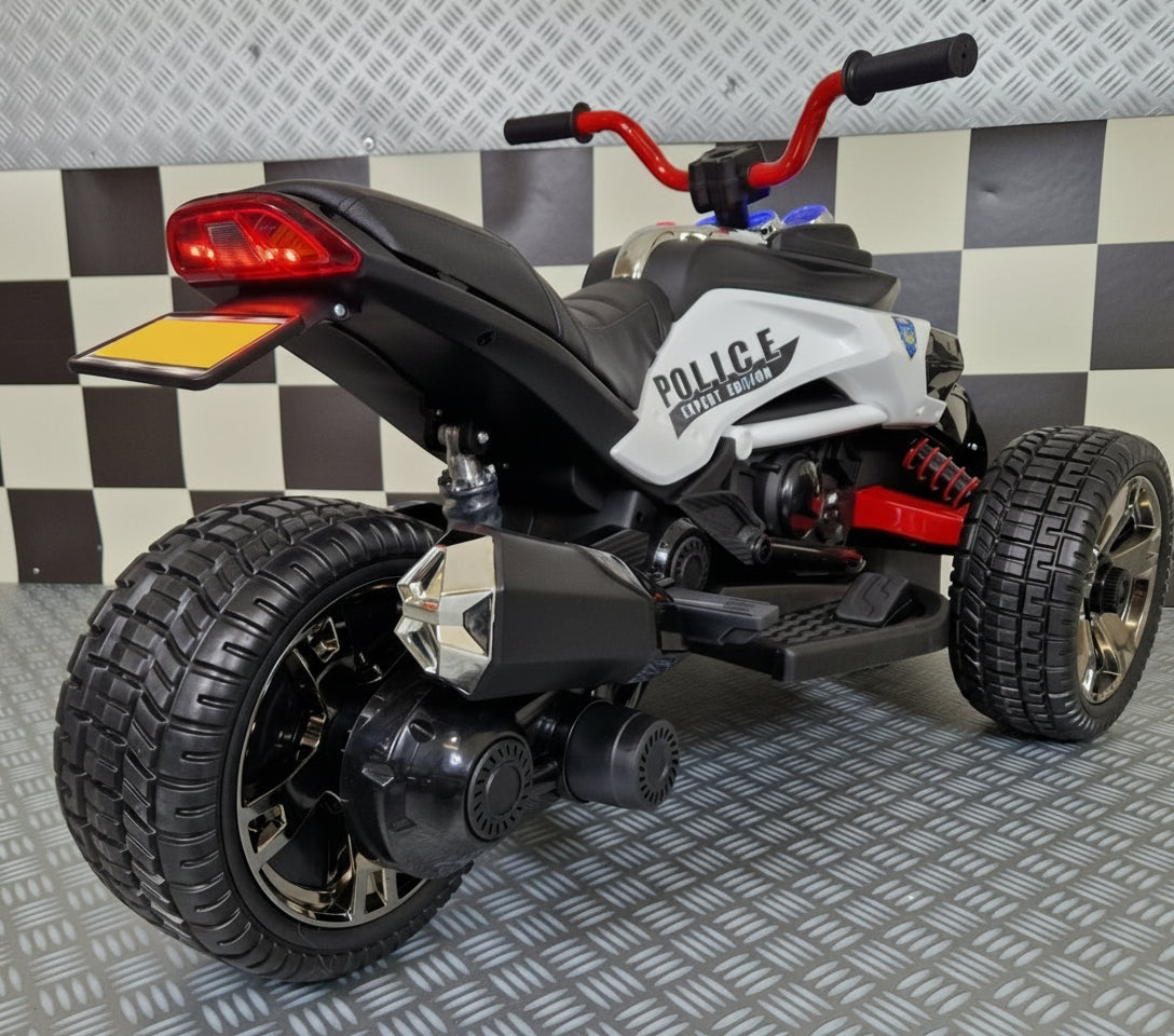 Spyder polismotorcykel 12V för barn